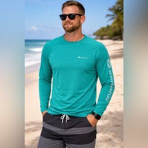 O'Neill Men's Aqua Long Sleeve Rash Guard